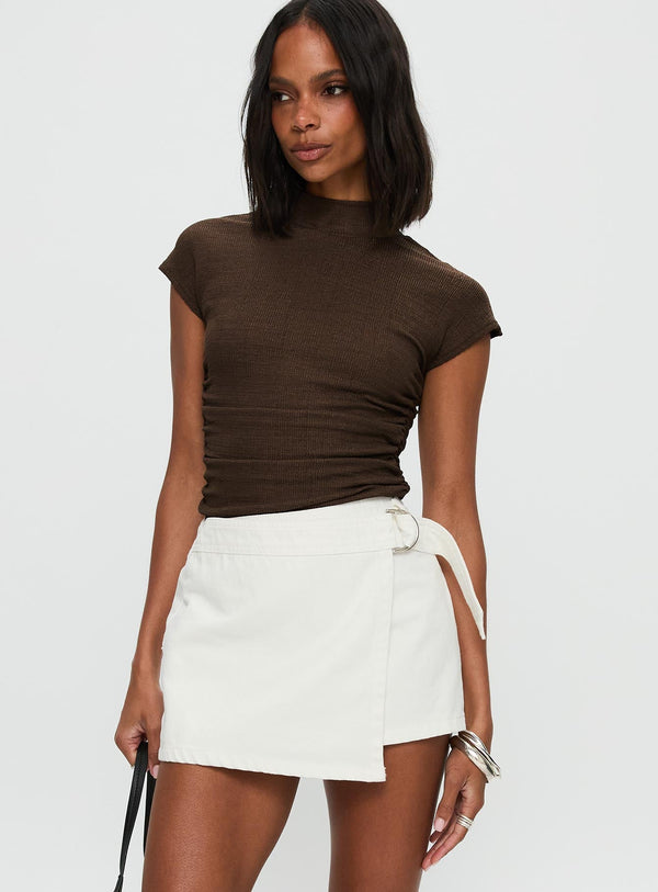 Elinora Wrap Mini Skirt White