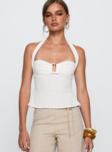 Isabetta Halter Top White