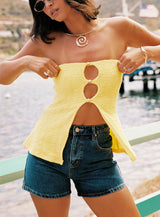 Lost Souls Strapless Cut Out Top Lemon
