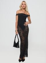 Lombardio Lace Maxi Skirt Black