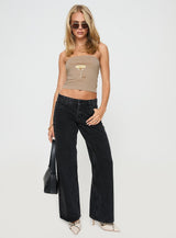 Ellanor Low Rise Straight Leg Jean Washed Black