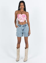 Lou Carpenter Denim Shorts Light Wash Lower Impact
