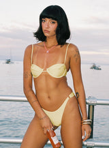 Presson Shine Underwire Bikini Top Yellow