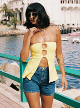 Lost Souls Strapless Cut Out Top Lemon