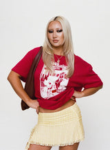 Maidie Lace Asymmetric Ruffle Mini Skirt Cream