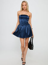 Forevermore Strapless Mini Dress Navy