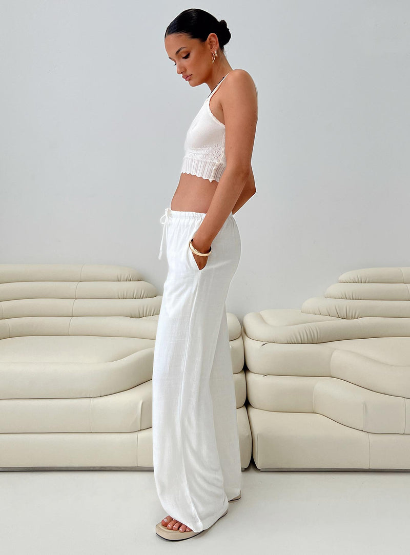 Parklea Linen Blend Pants White