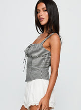Modern Girl Top Black Gingham