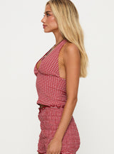 Whimsy Halter Top Red Gingham