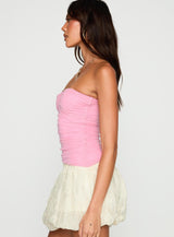 Reminisce Strapless Hardware Detail Top Pink