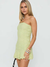 Vancesca Strapless Mini Dress Lime