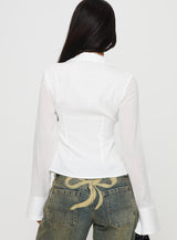 Elowenn Long Sleeve Top White