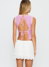 Wish Upon Broderie Mini Skirt White