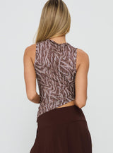 Sunburn Asymmetrical Top Brown Zebra