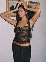 Fantasize Lace Halter Top Black