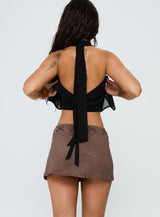 Jordayna Stud Mini Skirt Brown
