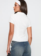 Lift Off Button Up Top White