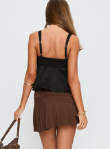 Indulge Yourself Ruched Mini Skirt Chocolate