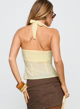 Isabetta Halter Top Lemon