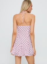 Delamere Mini Dress Pink / Black Polka