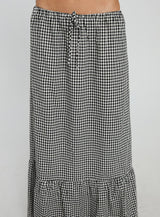Modern Girl Maxi Skirt Black / White Gingham