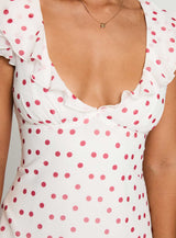 I Guess So Mini Dress White / Burgundy