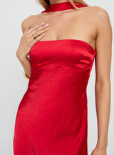 Legacies Strapless Mini Dress Red