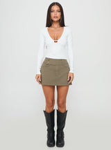 Giorja Studded Cargo Mini Skirt Khaki