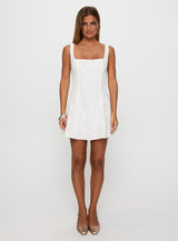 You Can Embroidered Mini Dress White