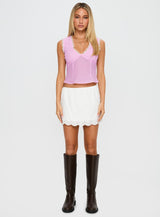 Wish Upon Broderie Mini Skirt White