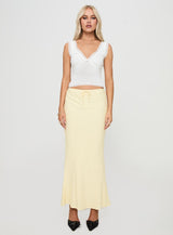 Mercer Linen Blend Maxi Skirt Lemon