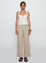Rush Hours Tie Up Pants Beige