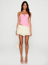 Reminisce Strapless Hardware Detail Top Pink