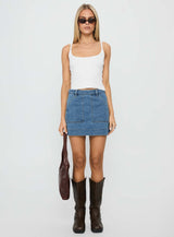 Hughes Mini Skirt Light Blue Denim