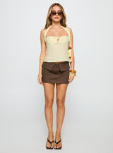 Isabetta Halter Top Lemon