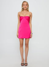 Irena Strapless Mini Dress Hot Pink