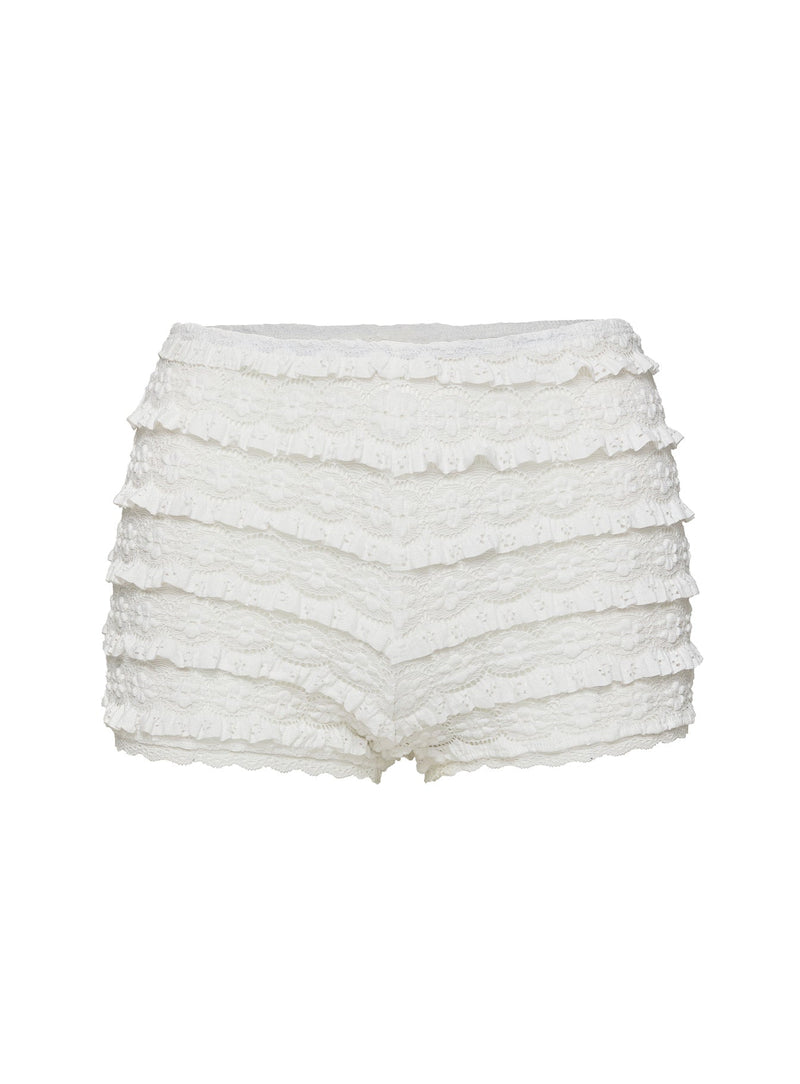 Angelis Lace Shorts White