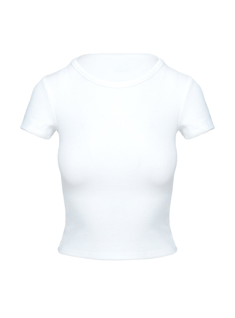 Baseline Scoop Rib Tee White