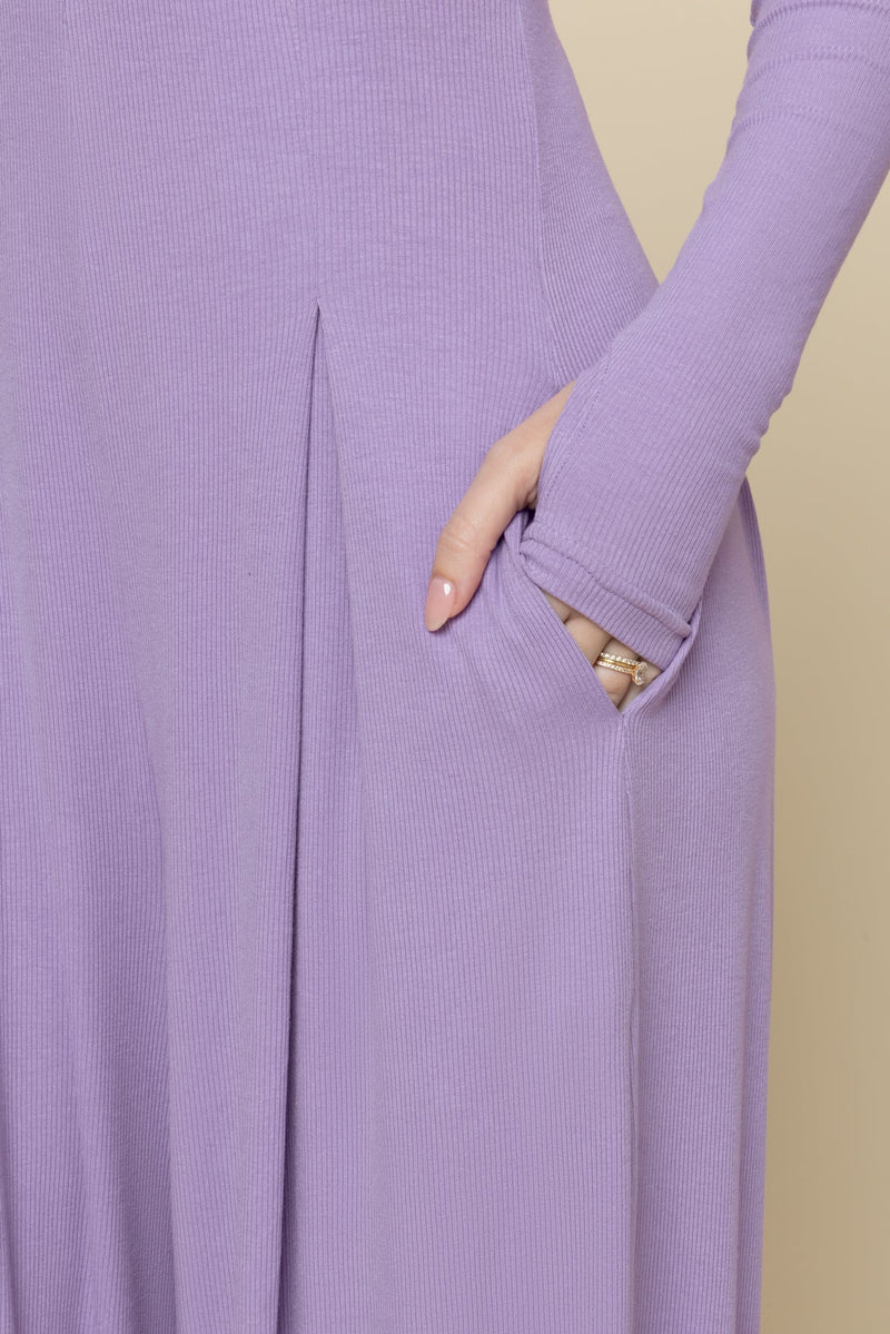 Go With The Flow Long Sleeve Jumpsuit - Lavender Haze