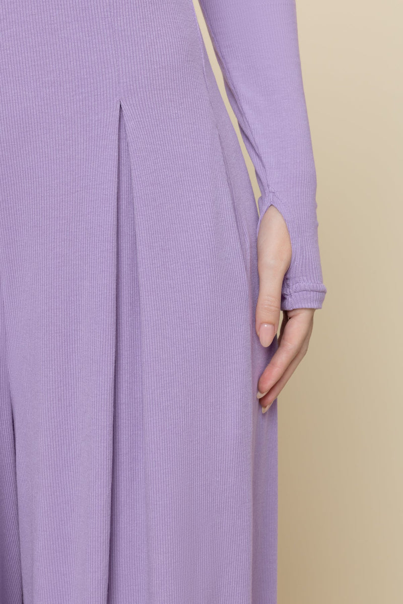 Go With The Flow Long Sleeve Jumpsuit - Lavender Haze