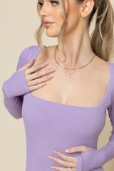 Go With The Flow Long Sleeve Jumpsuit - Lavender Haze