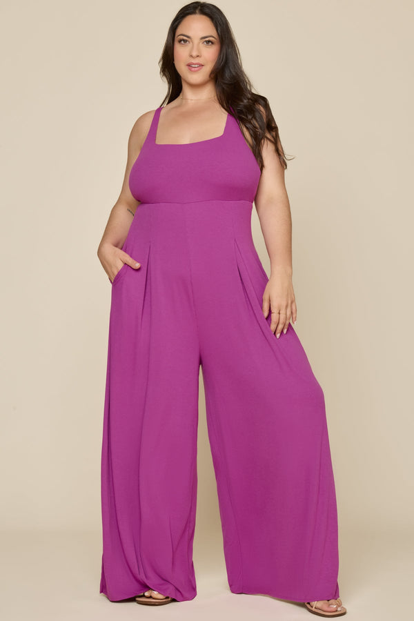 Go With The Flow Jumpsuit - Royal Orchid