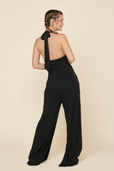 Halter Go with the Flow Jumpsuit - Black