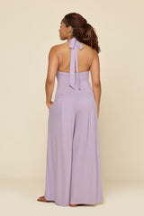 Halter Go with the Flow Jumpsuit - Lavender Haze
