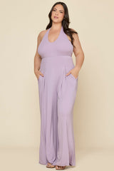 Halter Go with the Flow Jumpsuit - Lavender Haze