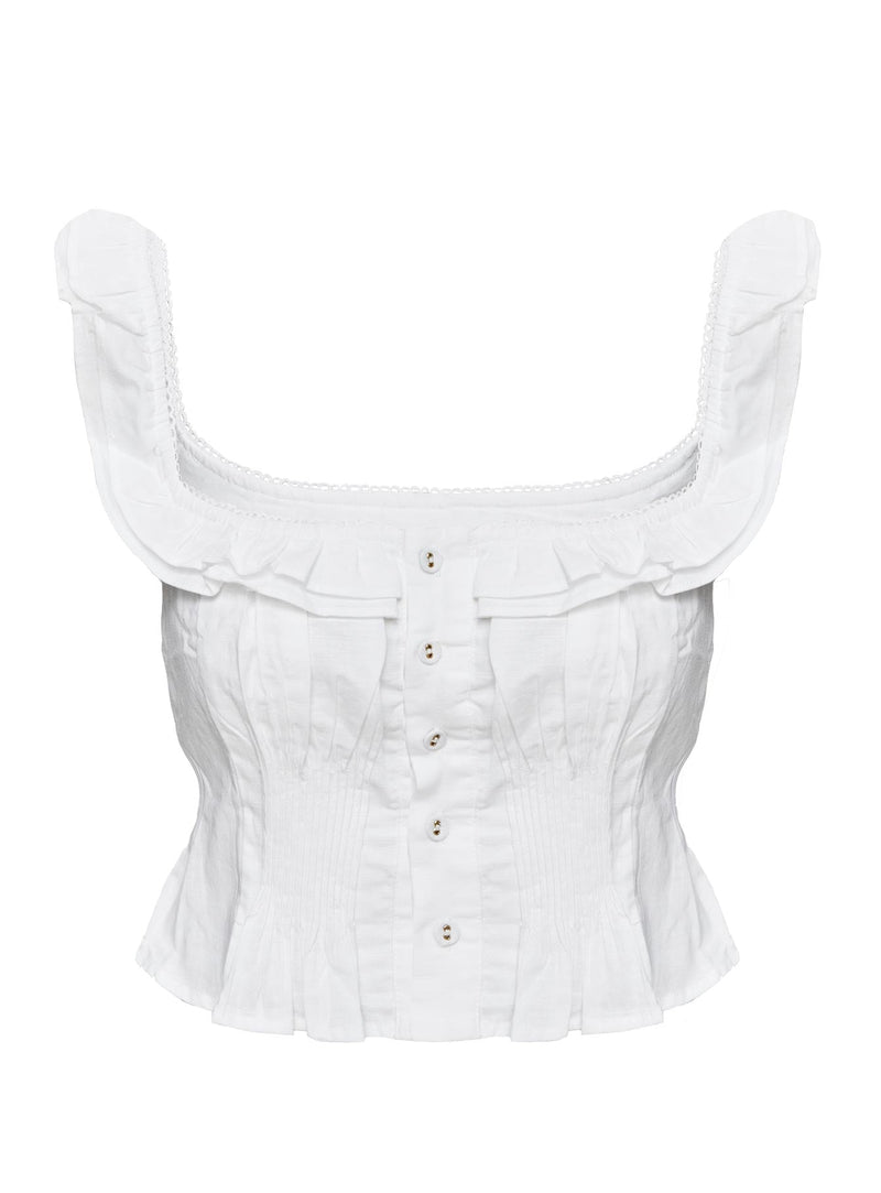 Isadoria Frill Top White