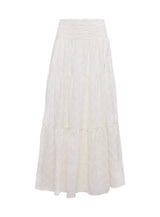 Silver Soul Embroidered Maxi Skirt Cream