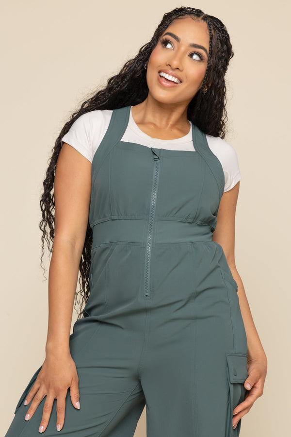 Take a Hike Overalls - Fog Green