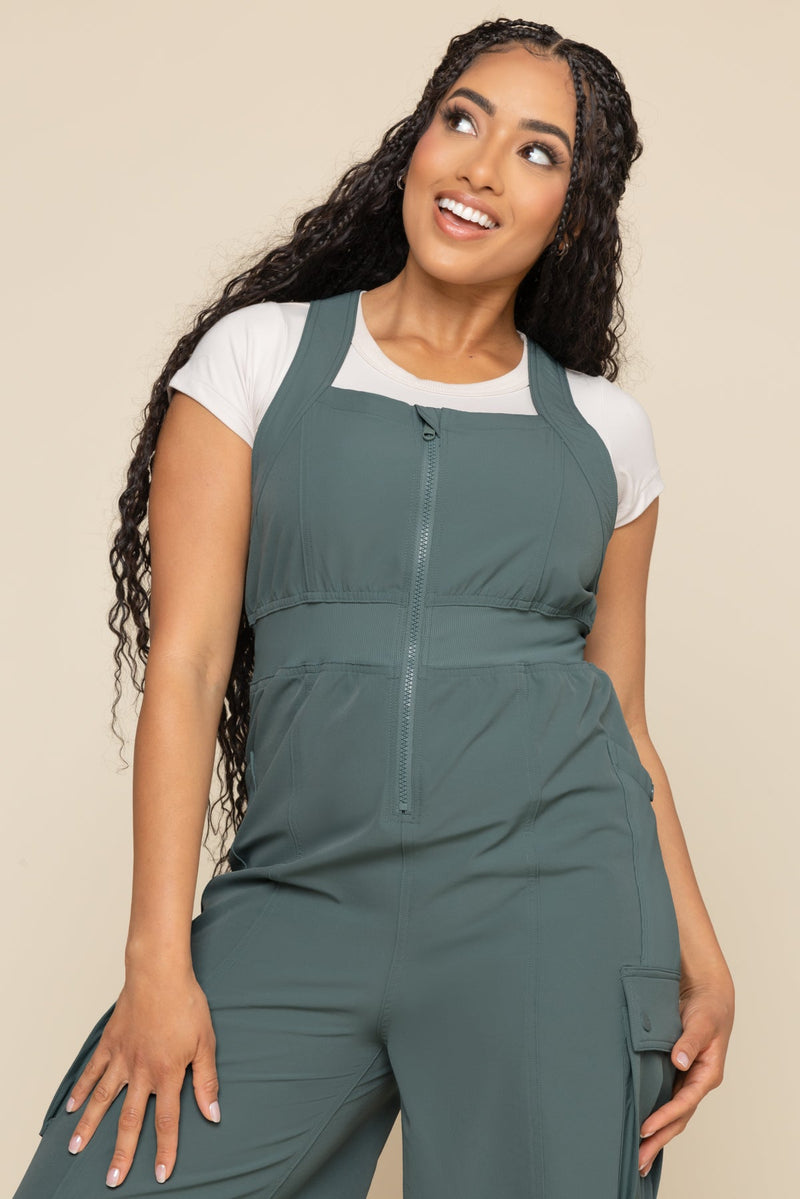 Take a Hike Overalls - Fog Green